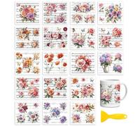 Peacoblue 18 Feuilles Transferts DIY Fleurs et partitions musicales