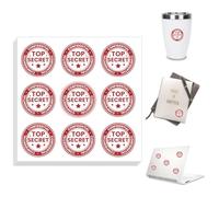 Peacoblue 180pcs autocollants autocollants imperméables 2.54x2.54cm Top Secret pour fichiers documents importants planificateur calendrier enveloppe sceaux décor