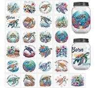 Peacoblue 25 Stickers Décoratifs, Tortues Marines avec Océan et Coraux