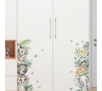 Peacoblue 2pcs Feuilles de Stickers Muraux Amovibles en Vinyle 3d 30x90cm Avec Animaux de La Jungle Mignons Pour Salon, Chambre D'Enfant, Chambre à Coucher, Salle de Classe, Clinique PéDiatrique