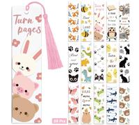 Peacoblue 30 Stickers Marque-Page UV DTF, Animaux mignons et dessins animés | Autocollants Transfert Imperméables pour Marque-Pages Acrylique, Plastique et Métal, DIY Lecture et Loisirs Créatifs