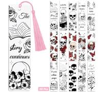 Peacoblue 30 Stickers Marque-Page UV DTF, Crâne Et Fleur