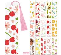 Peacoblue 30 Stickers Marque-Page UV DTF, Fruit, Décoratif | Autocollants Transfert Imperméables pour Marque-Pages Acrylique, Plastique et Métal, DIY Lecture et Loisirs Créatifs