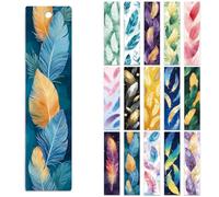 Peacoblue 30 Stickers Marque-Page UV DTF, Plume, Décoratif | Autocollants Transfert Imperméables pour Marque-Pages Acrylique, Plastique et Métal, DIY Lecture et Loisirs Créatifs