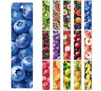 Peacoblue 30 Stickers Marque-Page UV DTF, Série de fruits | Autocollants Transfert Imperméables pour Marque-Pages Acrylique, Plastique et Métal, DIY Lecture et Loisirs Créatifs