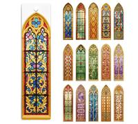 Peacoblue 30 Stickers Marque-Page UV DTF, Vitrail d'église Baroque | Autocollants Transfert Imperméables pour Marque-Pages Acrylique, Plastique et Métal, DIY Lecture et Loisirs Créatifs