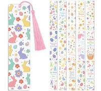 Peacoblue 30pcs Marque-pages UV DTF Wraps Stickers Lapin de Printemps de Pâques et Œufs pour femmes et hommes, étanche, autocollants pour livres, plastique et métal (pas de marque-pages vierges)
