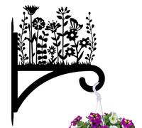 peacoblue 30x38 cm Crochets de suspension en fer pour plantes d'extérieur et d'intérieur, carillons éoliens, support mural en métal résistant aux intempéries pour porche, ferme (fleurs sauvages)