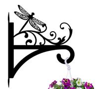 Peacoblue 30x38 cm Crochets de suspension en fer pour plantes d'extérieur et d'intérieur, mangeoires à oiseaux, support mural en métal résistant aux intempéries pour porche, jardin (libellule vintage)