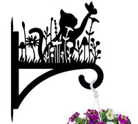 peacoblue 30x40 cm Crochets de suspension en fer pour plantes d'extérieur et d'intérieur, carillons éoliens, chat et fleurs, support mural en métal résistant aux intempéries pour porche, ferme