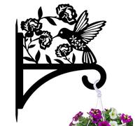 peacoblue 30x40 cm Crochets de suspension en fer pour plantes d'extérieur et d'intérieur, lanterne, support mural en métal résistant aux intempéries pour porche, jardin, maison, ferme (colibri)