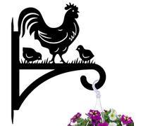 peacoblue 30x40 cm Crochets de suspension en fer pour plantes d'extérieur et d'intérieur, mangeoires à oiseaux, coq de supports muraux en métal résistant aux intempéries pour jardin, ferme (coq)