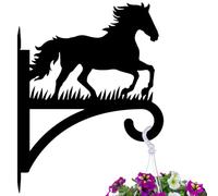 peacoblue 30x40 cm Crochets de suspension en fer pour plantes d'extérieur et d'intérieur, mangeoires à oiseaux, support mural en métal résistant aux intempéries pour porche, jardin, ferme (cheval)