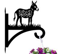 peacoblue 30x40 cm Crochets de suspension en fer pour plantes suspendues d'intérieur et d'extérieur, carillon éolien, support mural en métal résistant aux intempéries pour porche, jardin, ferme (âne)