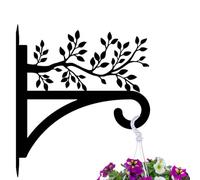 peacoblue 33x35 cm Crochets de suspension en fer pour plantes d'extérieur et d'intérieur, support mural en métal résistant aux intempéries pour porche, jardin, ferme (feuilles avec branches)