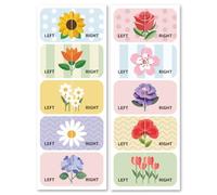 Peacoblue Autocollants de Chaussures pour Chaussures Apprentissage Gauche Droite, Fleurs 100pcs(50 Paires) Autocollants de Chaussures Autocollants étiquettes décalcomanies