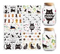 Peacoblue Autocollants de transfert de tasse DTF UV pour enveloppements de chats, 10 feuilles en vinyle imperméable personnalisées