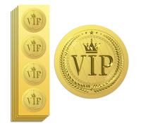 Peacoblue Autocollants Dorés Embossé officiel VIP 5cm 100Pcs autocollants auto adhésifs en or autour de gaufrage pour cadeaux de clients VIP, décoration de carte d'invitation, certificat de droits VIP