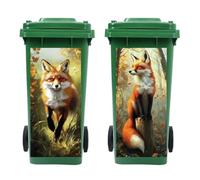 peacoblue Autocollants pour poubelle - 2 feuilles - Renard - Autocollants étanches auto-adhésifs 38 x 81 cm pour poubelles, jardin, extérieur, intérieur