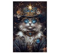 Peacoblue Décalcomanies à Ruban pour Meubles Artisanat Chat Magique et Noble 15x30 cm, 3pcs Décalcomanies Waterproof UV DTF pour Commode, Coffres à Lingerie, Tiroirs, Verre, Porcelaine, Bois