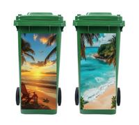 Peacoblue Lot de 2 feuilles d'autocollants imperméables pour poubelles à roulettes, 38,1 x 81,3 cm, grand autocollant imperméable pour poubelles, allée, jardin, décoration intérieure