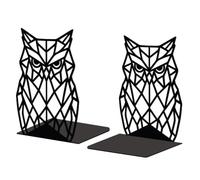 Peacoblue Lot de 2 Serre-Livres Métal Hibou Géométrique Décoratif