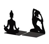 Peacoblue Lot de 2 Serre-Livres Métal Yoga Décoratif