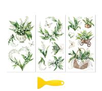 Peacoblue Lot de 3 Autocollants Transfert pour Meuble Muguet