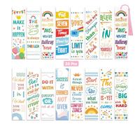 Peacoblue Lot de 30 autocollants de transfert UV DTF pour marque-pages - Mots inspirants - Pour femmes et hommes - Marque-pages imperméables (sans support vierge) - Pour acrylique, plastique, métal