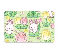 Peacoblue Lot de 4 Autocollants Cartes Bancaires Lapin Et Tulipes