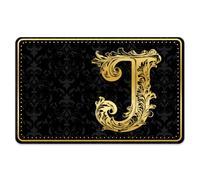Peacoblue Lot de 4 Autocollants Cartes Bancaires Lettre Dorée J