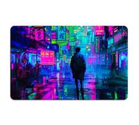 Peacoblue Lot de 4 Autocollants Pour Cartes Bancaires Ville Cyberpunk Skin Personnalisé Cover Protection Pour Cartes De Crédit Et Débit, Étanche Résistant Aux Rayures Autocollants