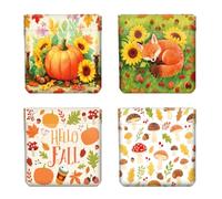 Peacoblue Lot de 4 Porte-Monnaies en Cuir PU à Pression, Éléments d'automne Mini Porte-Monnaie Portable Femme pour Cartes de crédit Carte d'identité clés Casque Rouge à lèvres