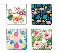 Peacoblue Lot de 4 Porte-Monnaies en Cuir PU à Pression, Flamant Et Feuilles Mini Porte-Monnaie Portable Femme pour Cartes de crédit Carte d'identité clés Casque Rouge à lèvres