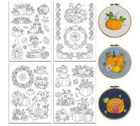 peacoblue Modèles de broderie autocollants solubles dans l'eau 4 feuilles avec 33 modèles, modèles de broderie film de broderie soluble dans l'eau (fées et fleurs)