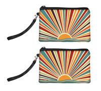 Peacoblue Original Designs Lot de 2 porte-monnaie pour femmes et filles avec fermeture éclair, Bohemia Sun, Bohemia Sun