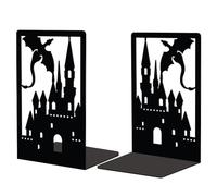 Peacoblue Serre-Livres en MéTal pour éTagèRes DéCoratives de PièCe, Serre-Livres D'éTude CréAtifs Et RéSistants, Support pour éTagèRe de Bureau 4,7"X3,5"X7" Serre-Livres, 1 Paire (ChâTeau du Dragon)