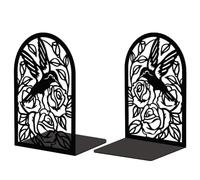 Peacoblue Serre-Livres en MéTal pour éTagèRes, Robustes, Beaux Grands Bouchons de Livres en Forme de Colibri, UtiliséS sur Le Bureau, L'éTagèRe, La Ferme 5,3" X 4,3" X 7,9", 1 Paire (Colibri)