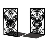 Peacoblue Serre-Livres Papillon en MéTal pour éTagèRes, Bureau, Salle de Bureau, DéCoratif, éTude Robuste, Serre-Livres CréAtifs Uniques AntidéRapants 13,5 X 10,9 X 20,1cm, 1 Paire (Papillon)