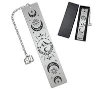 Peacoblue Signets métalliques Phases de Lune et Montagne pour les amateurs de lecture femmes hommes lecteurs passionnés, marque-page fantaisie mignon avec cadeau Noël anniversaire remise de diplôme
