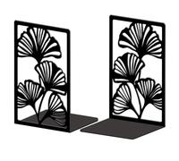 Peacoblue Support de Serre-Livres en MéTal pour éTagèRes DéCoratives, 11,9 X 8,9 X 20,1cm, Robuste, Serre-Livres D'éTude, Support pour éTagèRe de Bureau, 1 Paire (Feuille de Ginkgo)