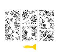 Peacoblue transfert pour meuble, autocollant meuble Autocollant de transfert à frotter pour décoration de meubles 15x30cm - de branches fleuries