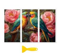 Peacoblue transfert pour meuble, autocollant meuble Autocollant de transfert à frotter pour décoration de meubles 15x30cm - Perroquet avec fleurs