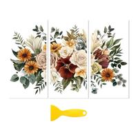 Peacoblue transfert pour meuble, autocollant meuble Autocollant de transfert à frotter pour décoration de meubles 15x30cm - Fleur rétro élégante