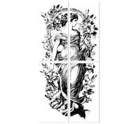 Peacoblue transfert pour meuble, autocollant meuble Autocollant de transfert à frotter pour décoration de meubles 15x30cm - Femme noire rétro