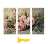 Peacoblue transfert pour meuble, autocollant meuble Autocollant de transfert à frotter pour décoration de meubles 15x30cm - Rose rétro