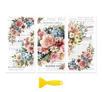 Peacoblue transfert pour meuble, autocollant meuble Autocollant de transfert à frotter pour décoration de meubles 15x30cm - s fleurs inclinées avec ombrage