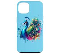 Peacock Bird Floral Botanical Art Exotique Nature Aquarelle Coque pour iPhone 13