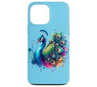 Peacock Bird Floral Botanical Art Exotique Nature Aquarelle Coque pour iPhone 13 Pro Max