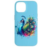 Peacock Bird Floral Botanical Art Exotique Nature Aquarelle Coque pour iPhone 14